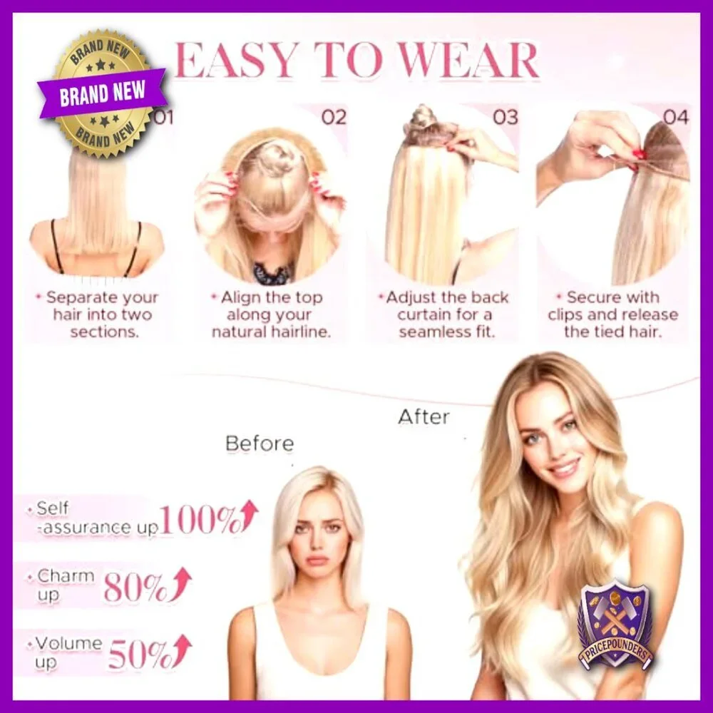 Real Human Hair Halo Extensions 16 Inch Invisible Wire Adjustable